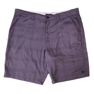 Hang Ten Stretch Walk Twill Shorts Men’s Size 40 Dark Gray Plaid 9.5 Inseam